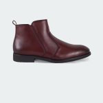 Caliber Shoes Wine Red Side Chain Boots For Men ( STORK Y 477 C )
