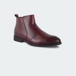 Caliber Shoes Wine Red Side Chain Boots For Men ( STORK Y 477 C ) - Image 2