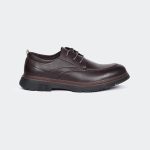 Caliber Shoes Coffee Lace Up Formal Shoes For Men ( BRADFORD N536G )