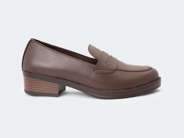 Caliber Shoes, Made in Nepal, Nepali Brand Shoes, Formal Loafer Shoes, Women Formal Shoes, Block heel loafers, Women Loafers